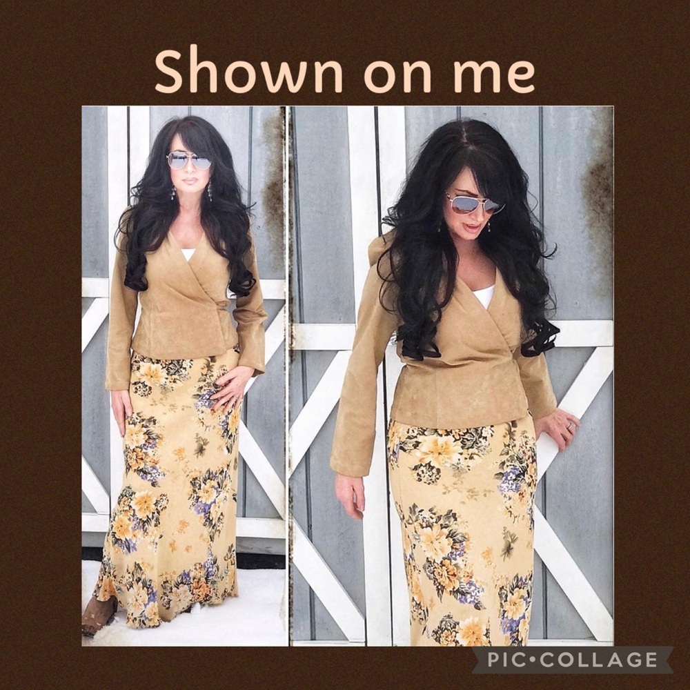 Boston Proper Floral Maxi Skirt - Yellow and Blue